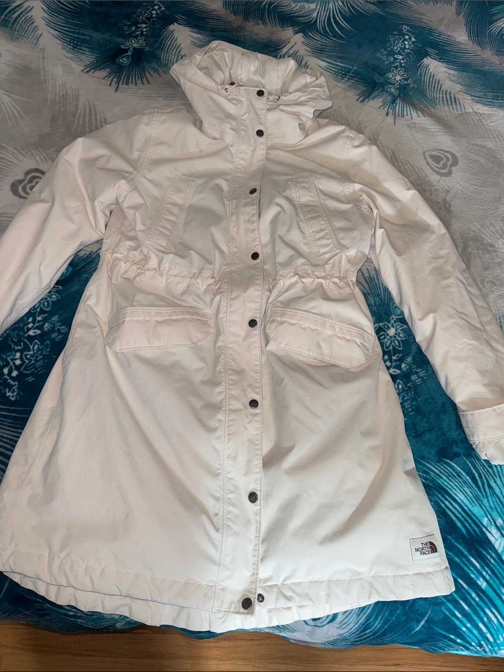The North Face White Women's Trench-Style Hooded Coat